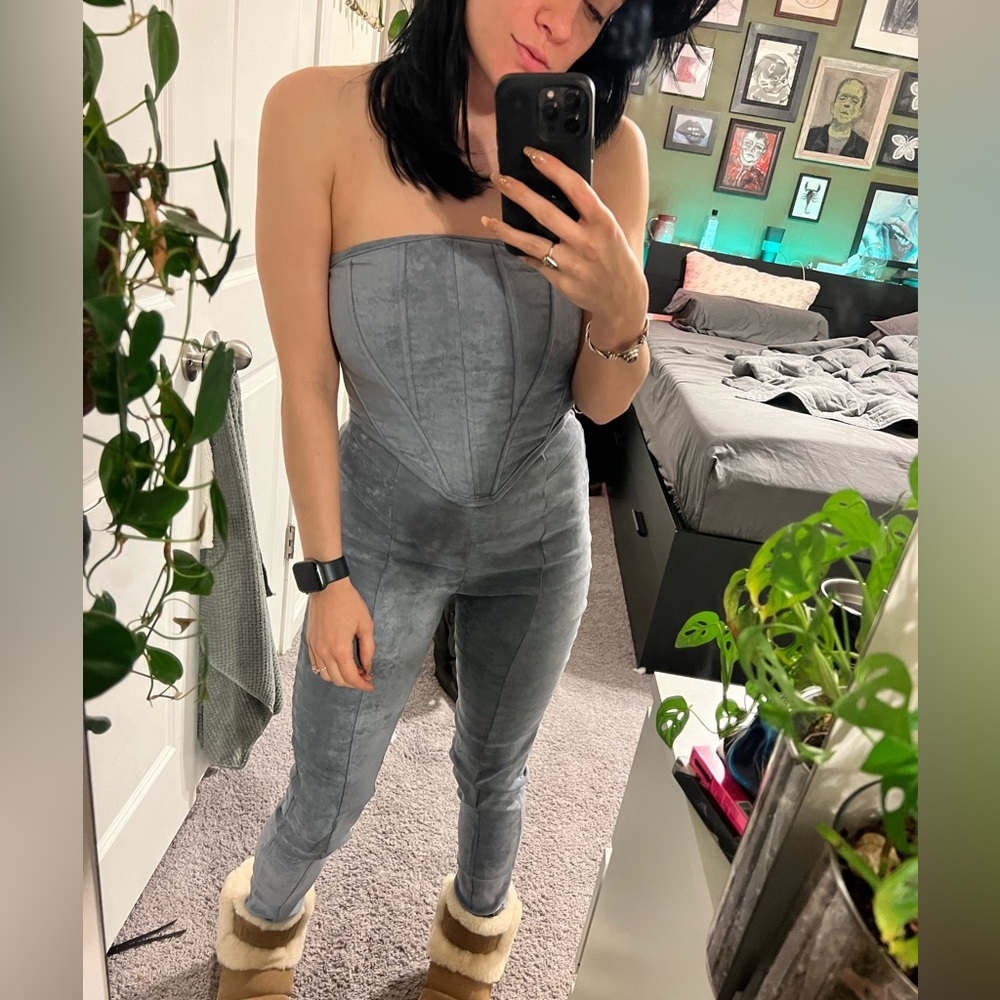 Fashion Nova, Because I Can Pant Set - Dusty Blue